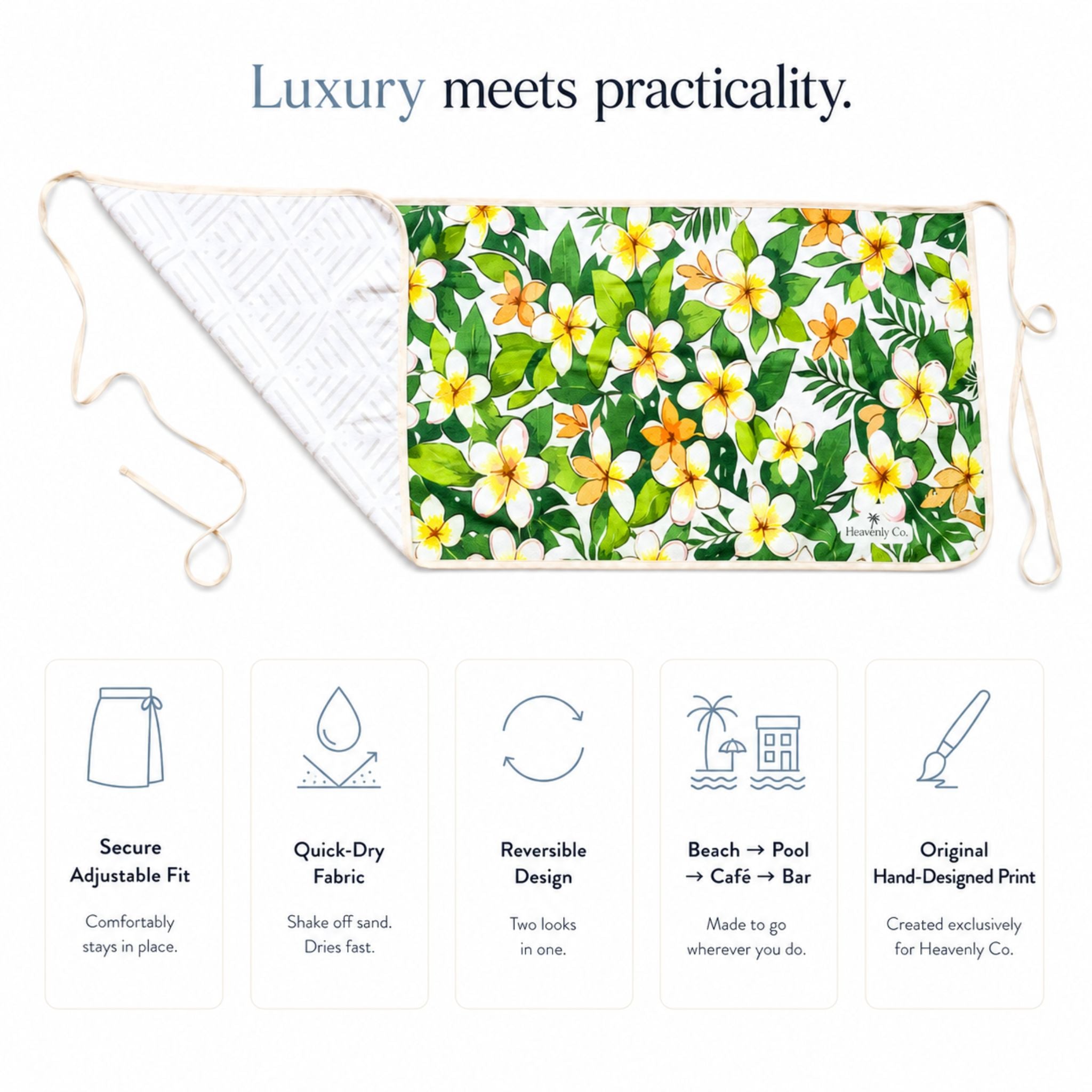 Frangipani Lover Towel Wrap Skirt