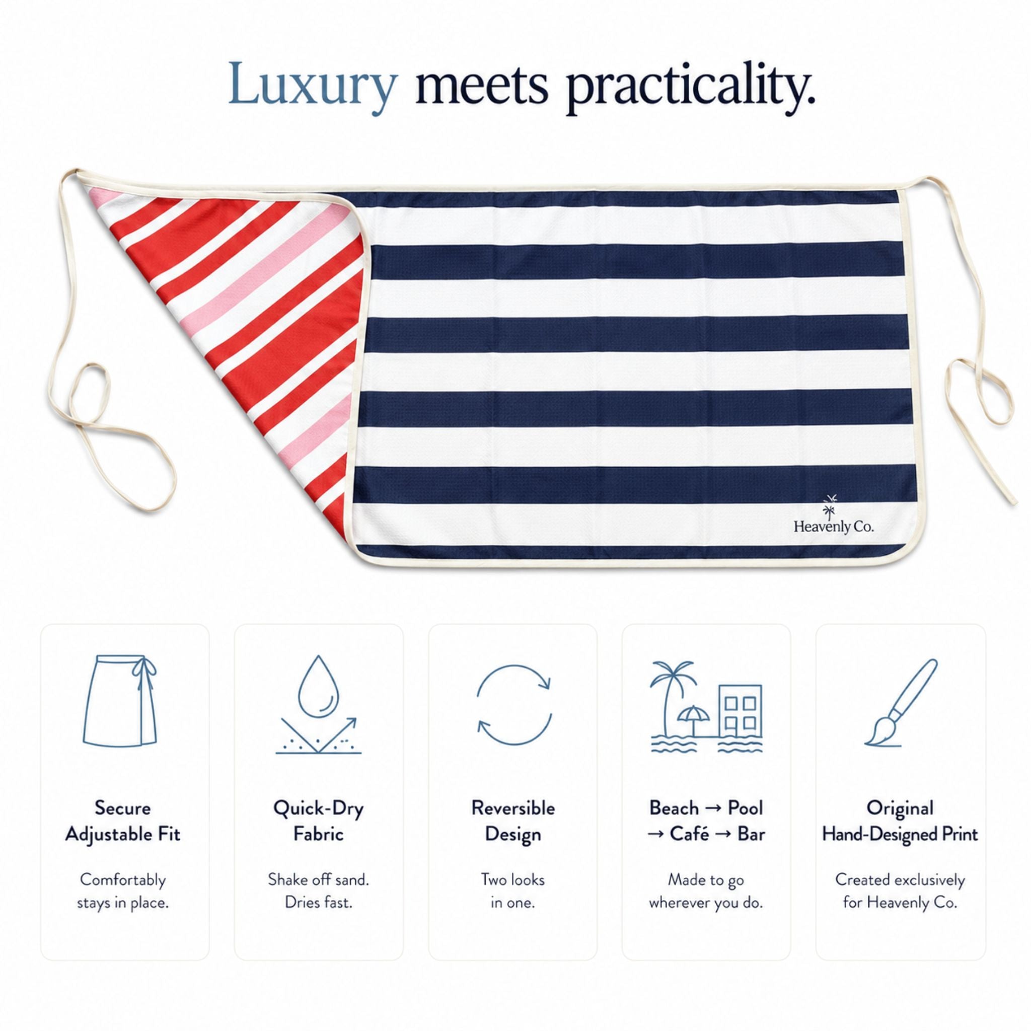 Cabana Stripes Towel Wrap Skirt