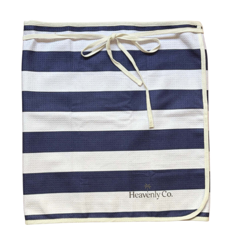 towel wrap skirt in stripe blue and white